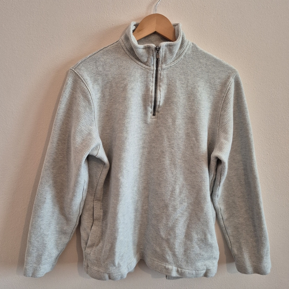 Ted Baker London 100% Cotton Waffle Knit 1/4 Zip Sweater Size 3 Or Medium